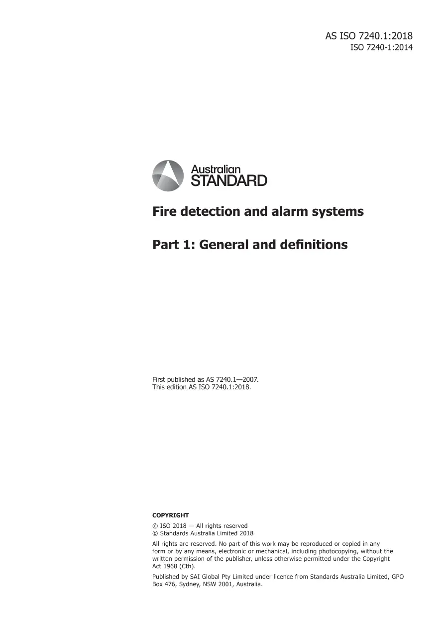 AS ISO 7240.1:2018 pdf