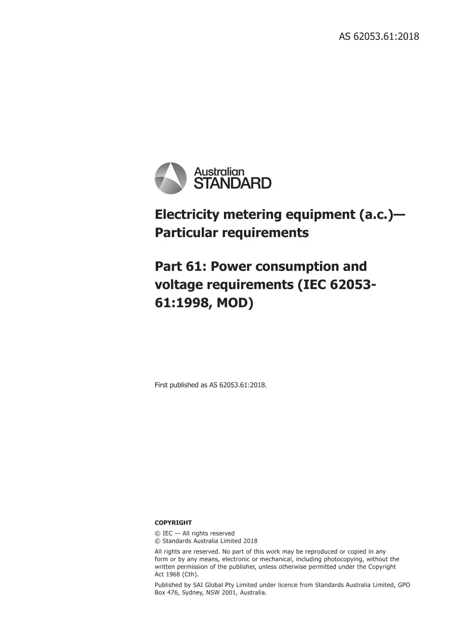 AS 62053.61:2018 pdf