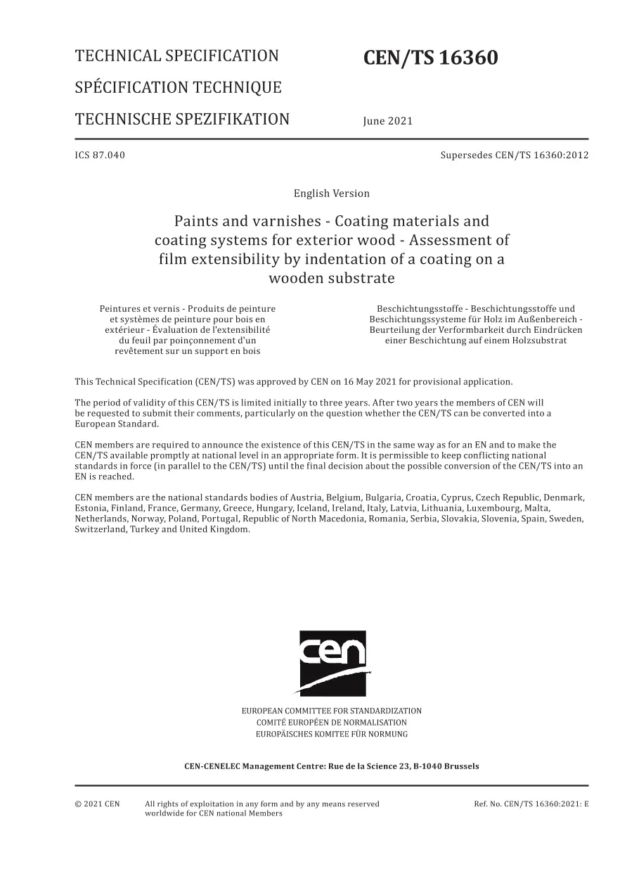 BS PD CEN/TS 16360:2021 pdf