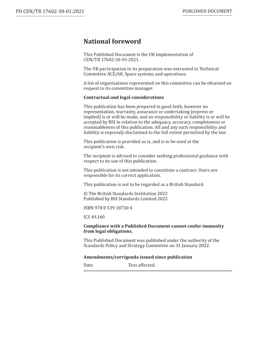 BS PD CEN/TR 17602-30-01:2021 pdf