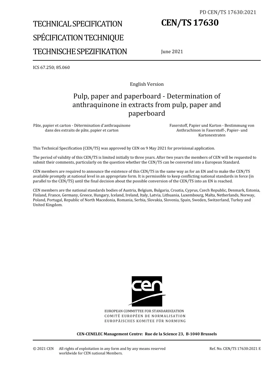 BS PD CEN/TS 17630:2021 pdf