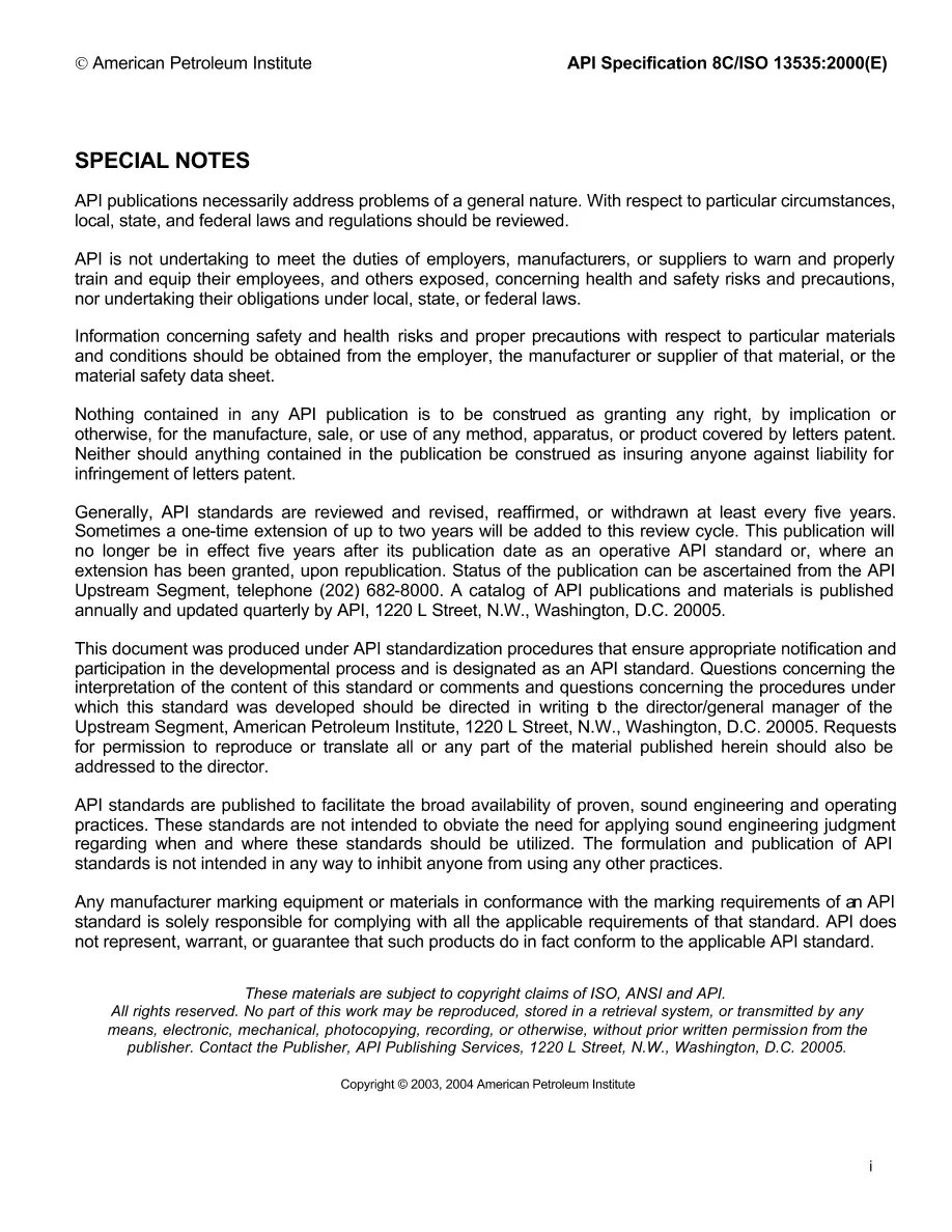 API Spec 8C:2003 pdf