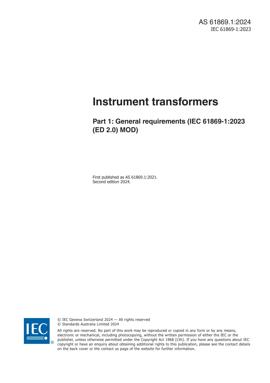 AS 61869.1:2024 pdf
