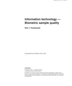 AS ISO/IEC 29794.1:2024 pdf
