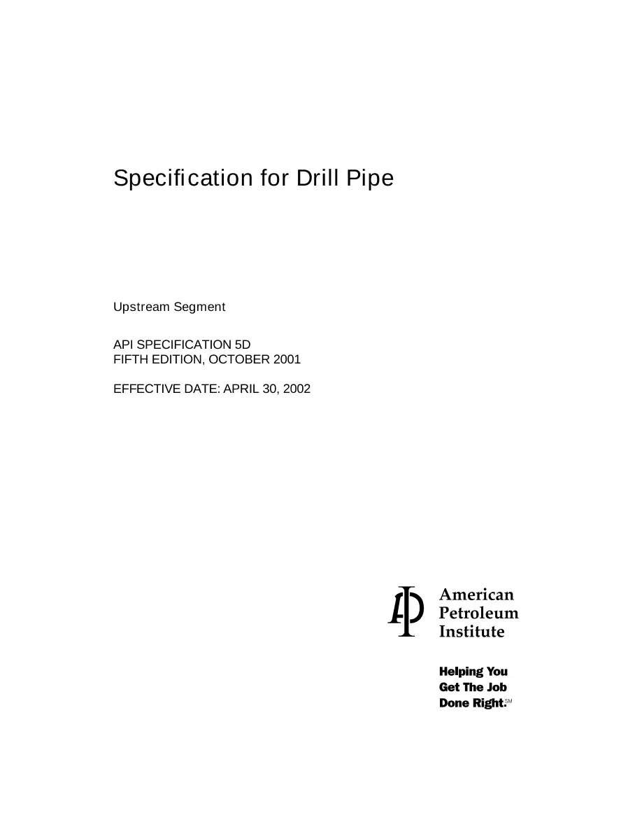API Spec 5D:2001 pdf