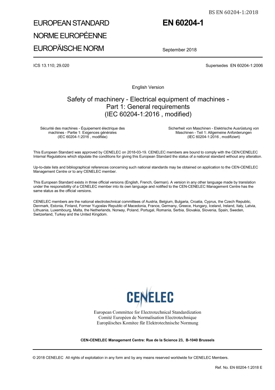 BS EN 60204-1:2018 pdf