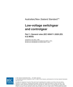 AS/NZS 60947.1:2021 pdf