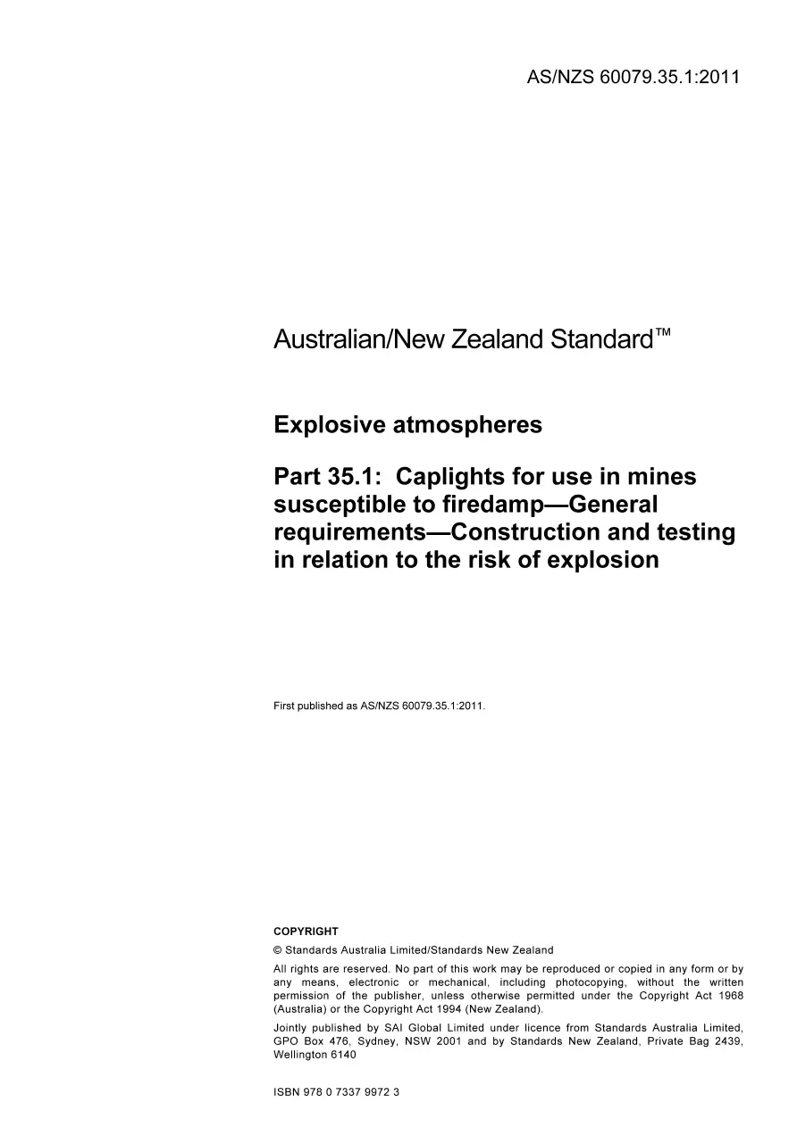 AS/NZS 60079.35.1:2011 pdf