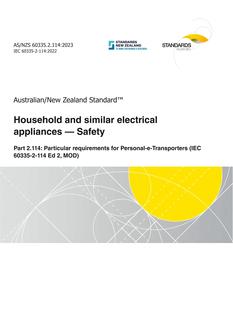 AS/NZS 60335.2.114:2023 pdf