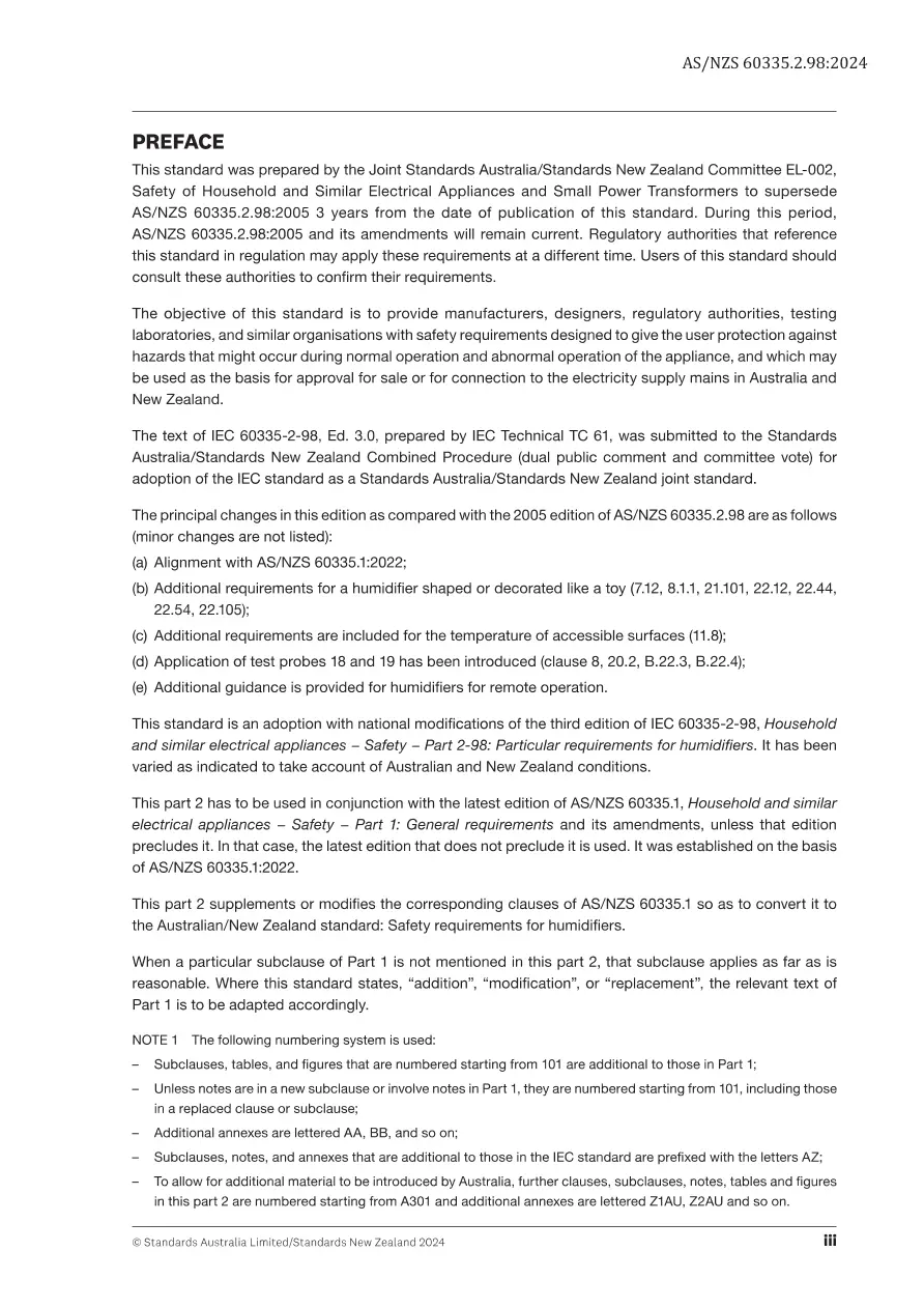 AS/NZS 60335.2.98:2024 pdf