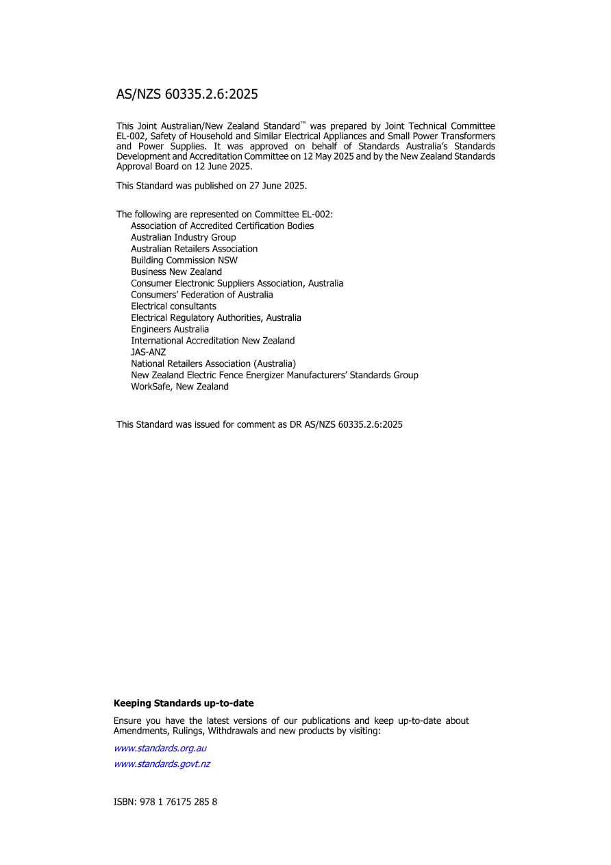AS/NZS 60335.2.6:2025 pdf