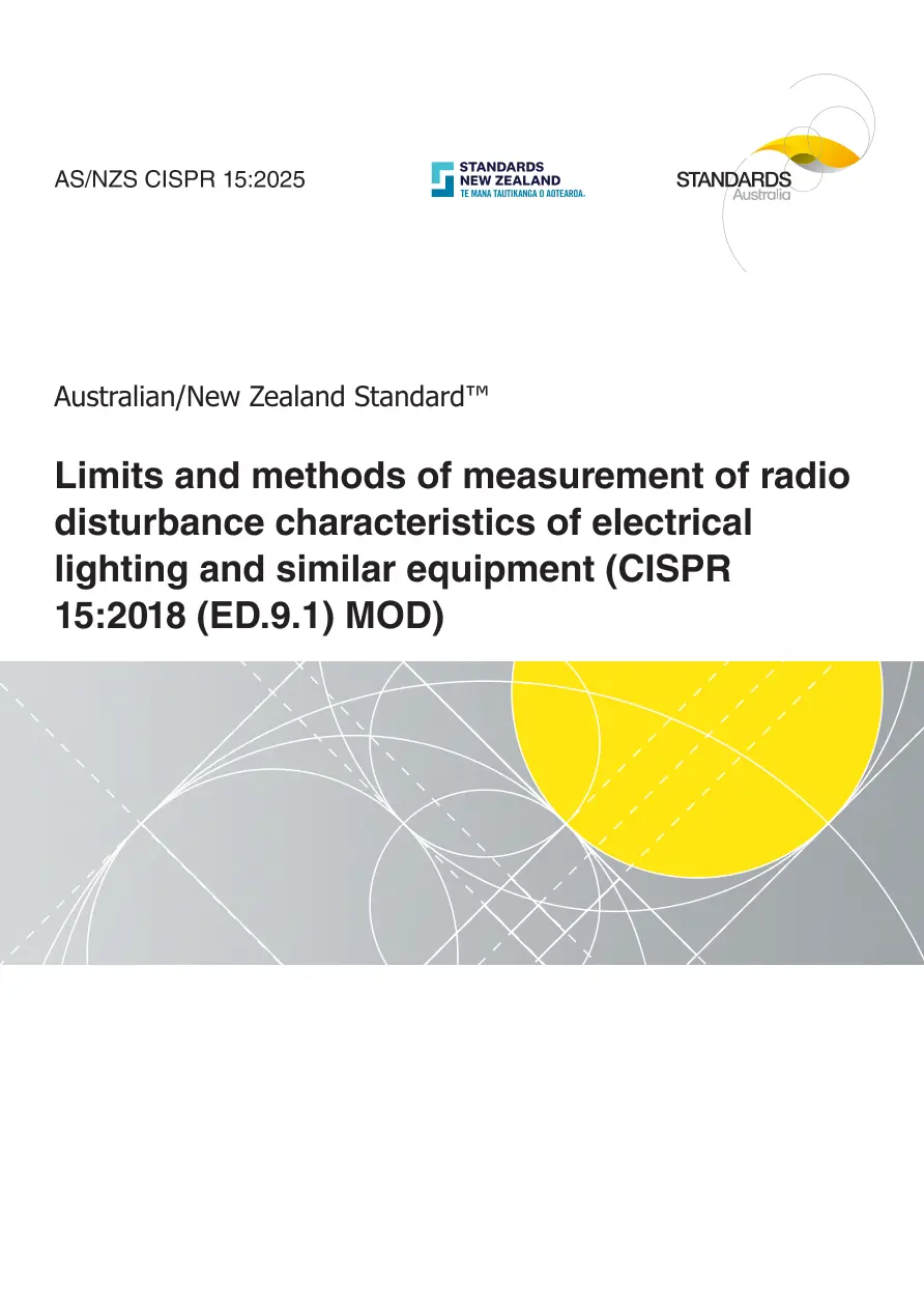 AS/NZS CISPR 15:2025 pdf