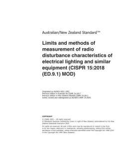 AS/NZS CISPR 15:2025 pdf