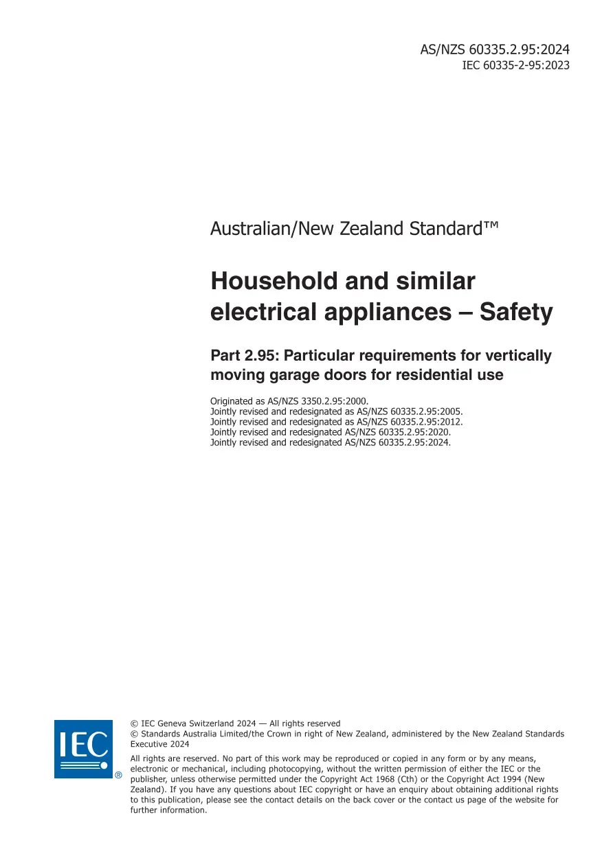 AS/NZS 60335.2.95:2024 pdf