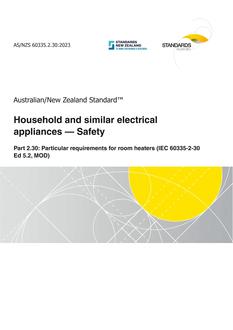 AS/NZS 60335.2.30:2023 pdf
