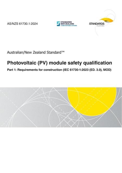 AS/NZS 61730.1:2024 pdf