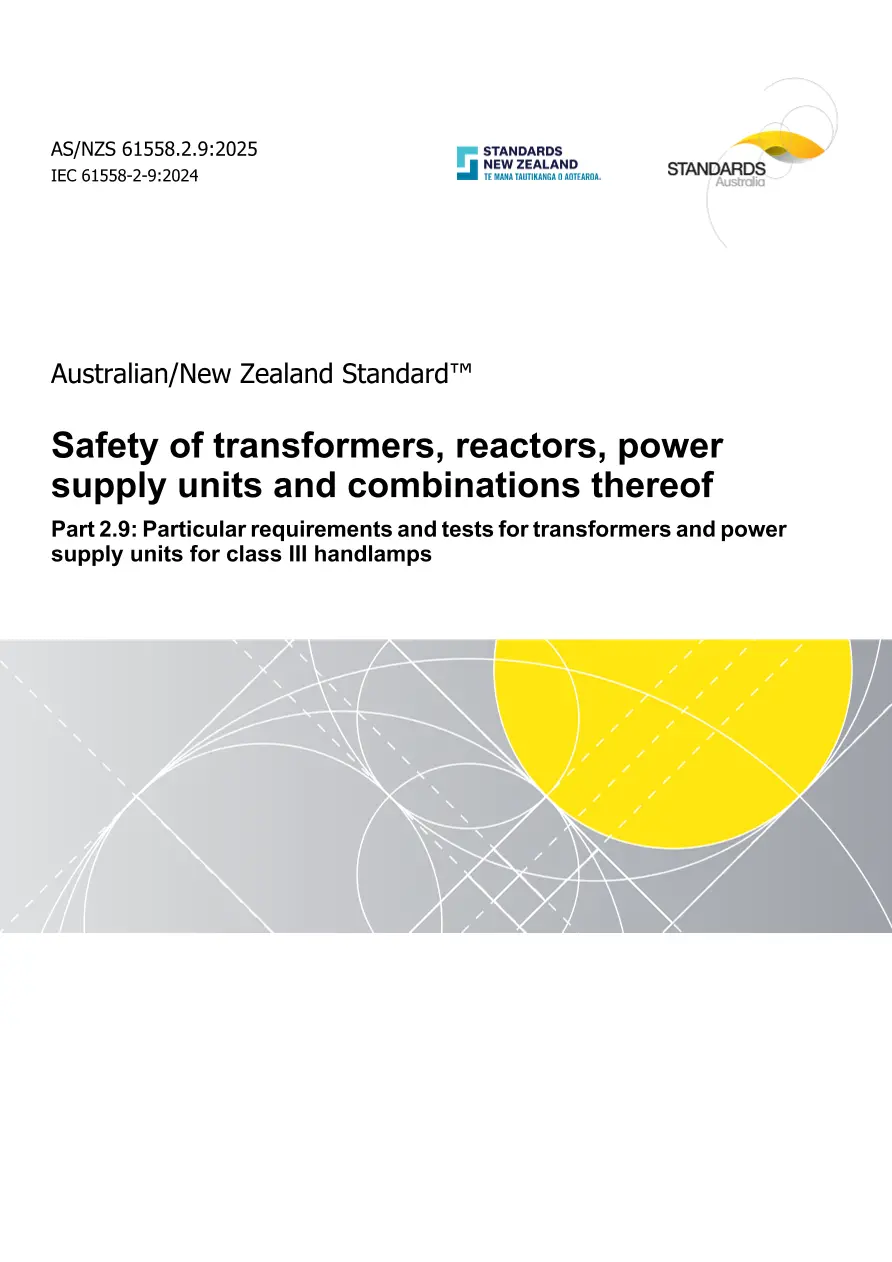AS/NZS 61558.2.9:2025 pdf