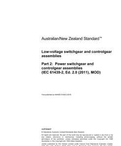 AS/NZS 61439.2:2016 pdf