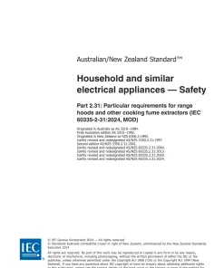 AS/NZS 60335.2.31:2024 pdf