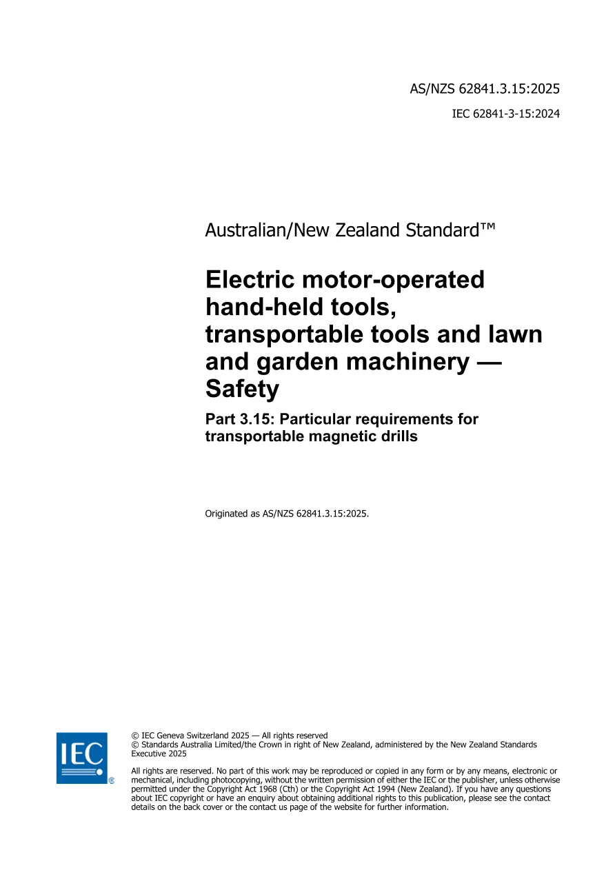 AS/NZS 62841.3.15:2025 pdf