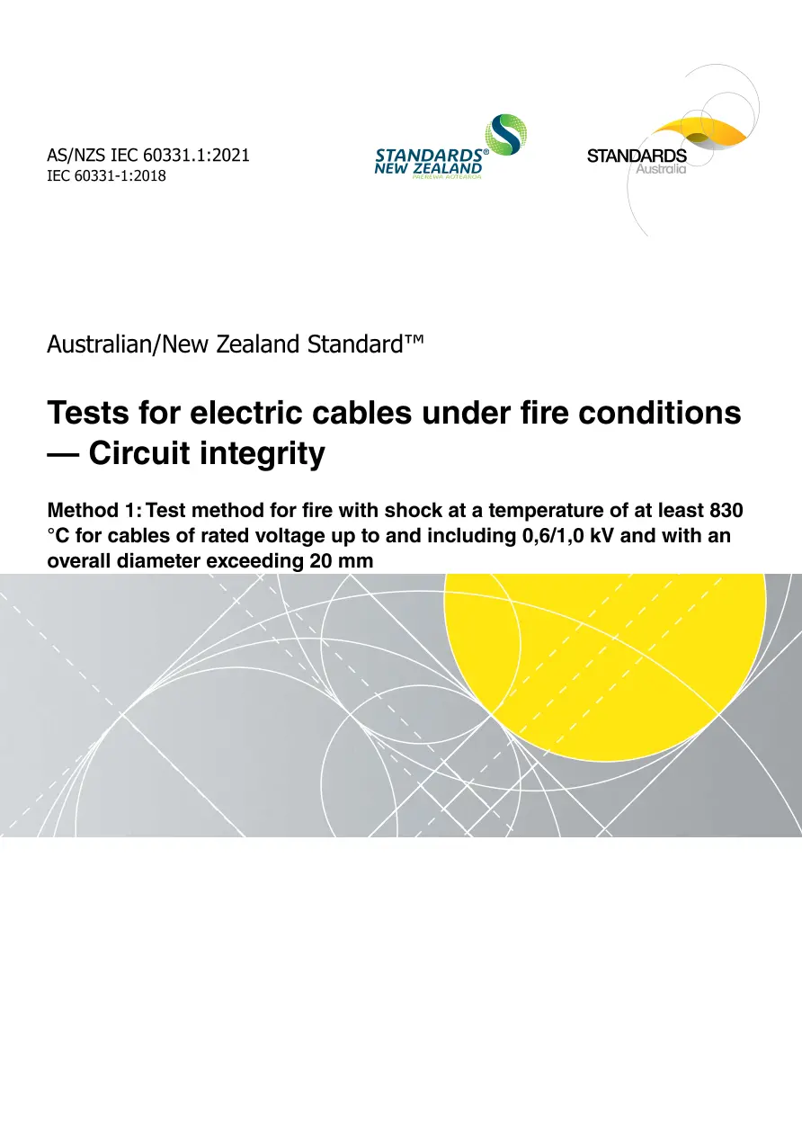 AS/NZS IEC 60331.1:2021 pdf