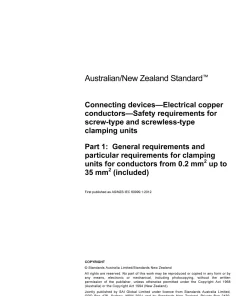 AS/NZS IEC 60999.1:2012 pdf