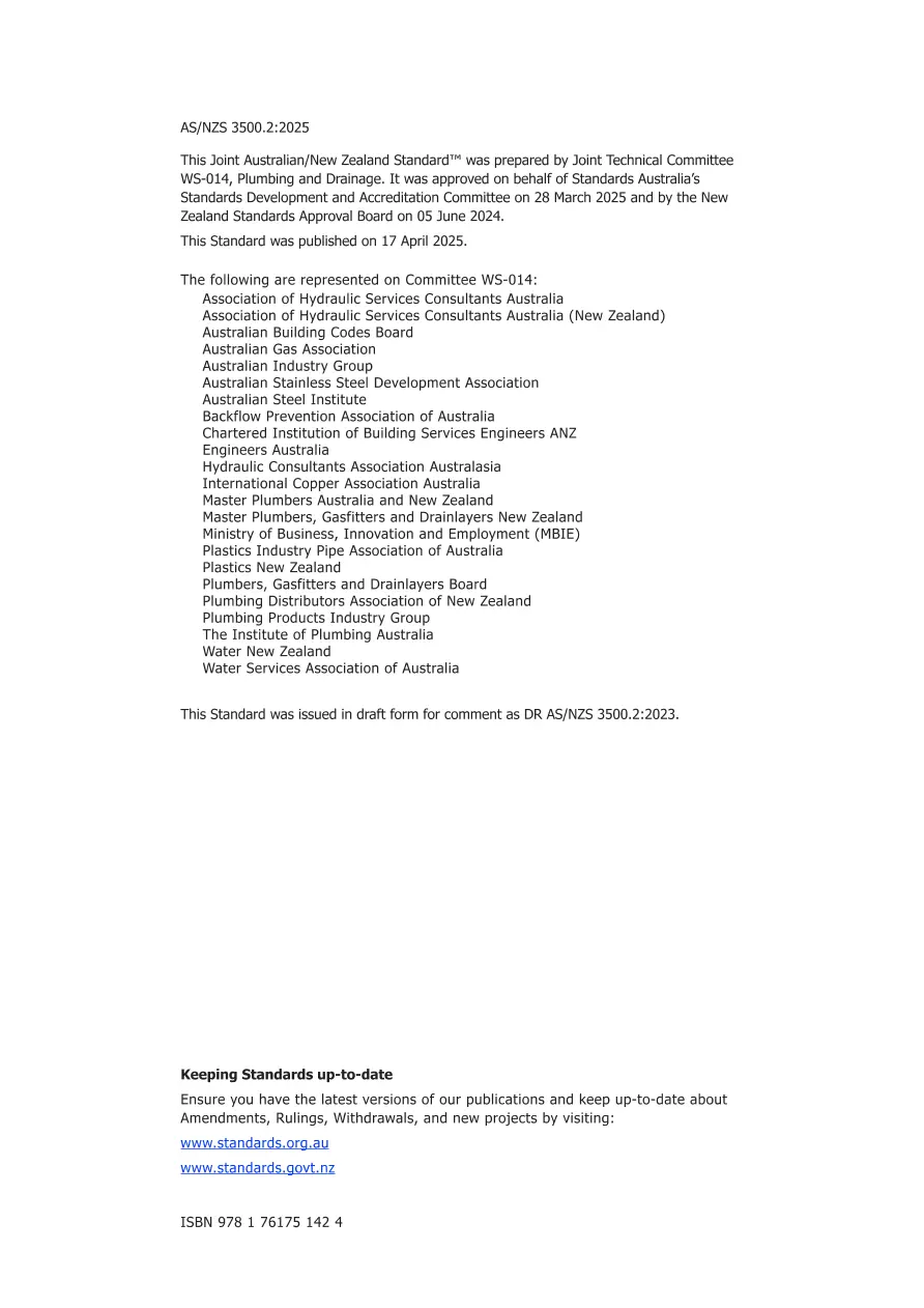 AS/NZS 3500.2:2025 pdf