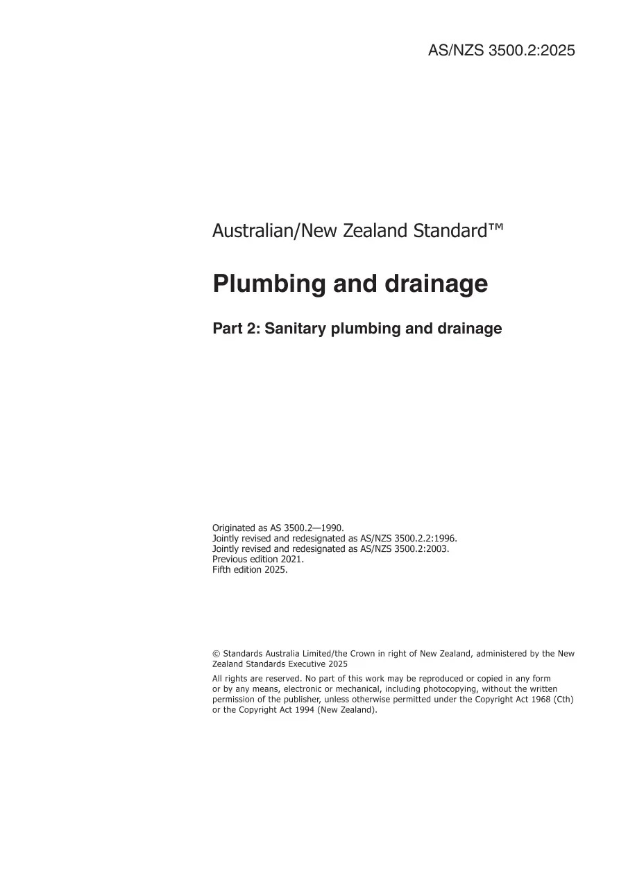 AS/NZS 3500.2:2025 pdf