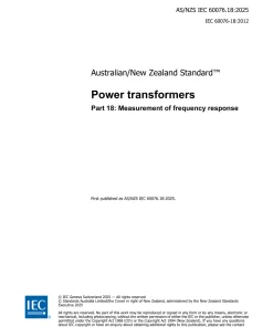 AS/NZS IEC 60076.18:2025 pdf