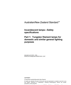 AS/NZS 60432.1:2007 pdf