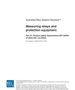 AS/NZS 60255.27:2025 pdf