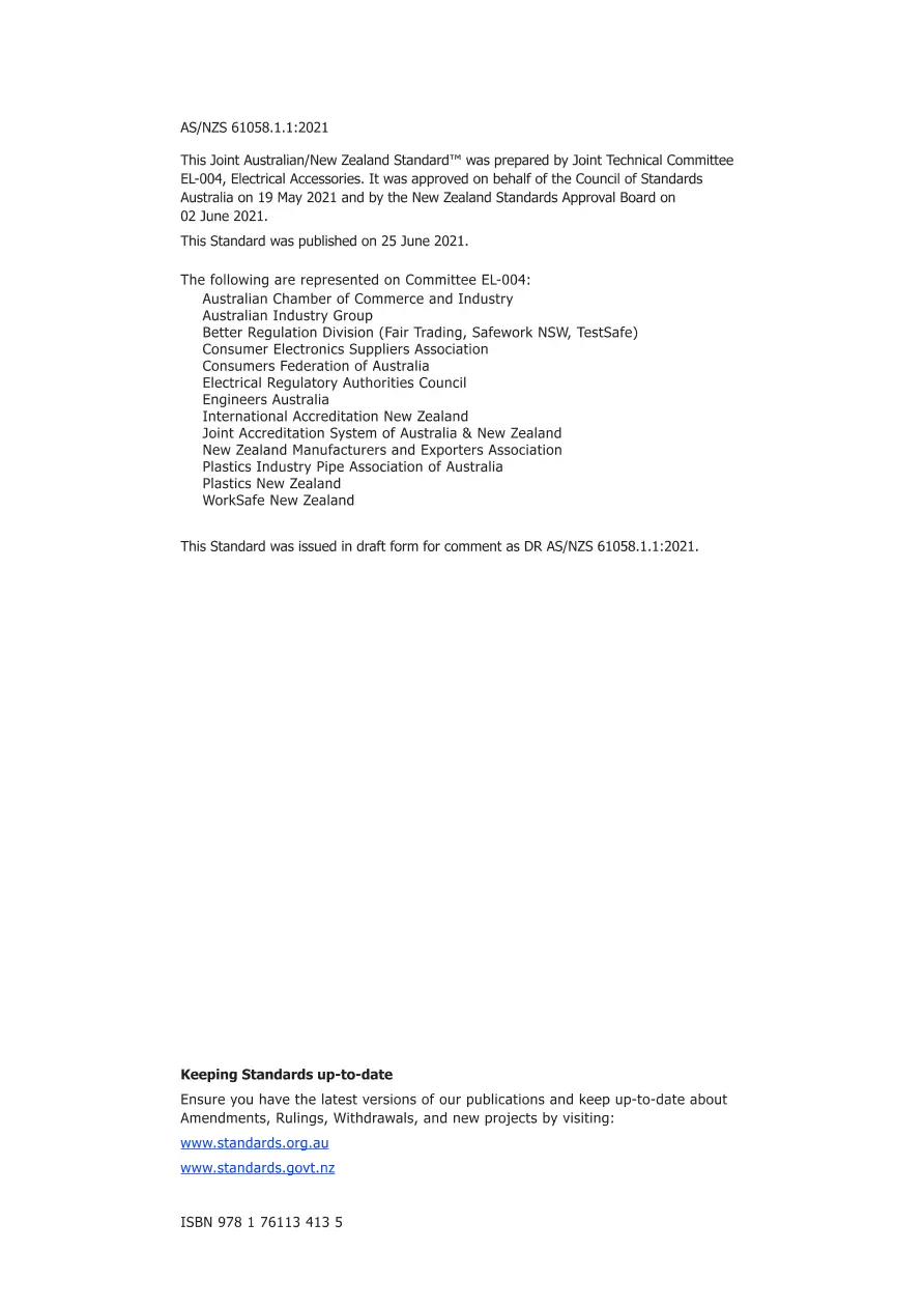 AS/NZS 61058.1.1:2021 pdf