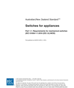 AS/NZS 61058.1.1:2021 pdf
