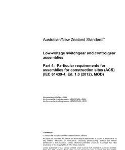 AS/NZS 61439.4:2016 pdf