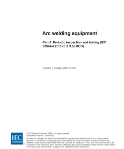 AS 60974.4:2025 pdf