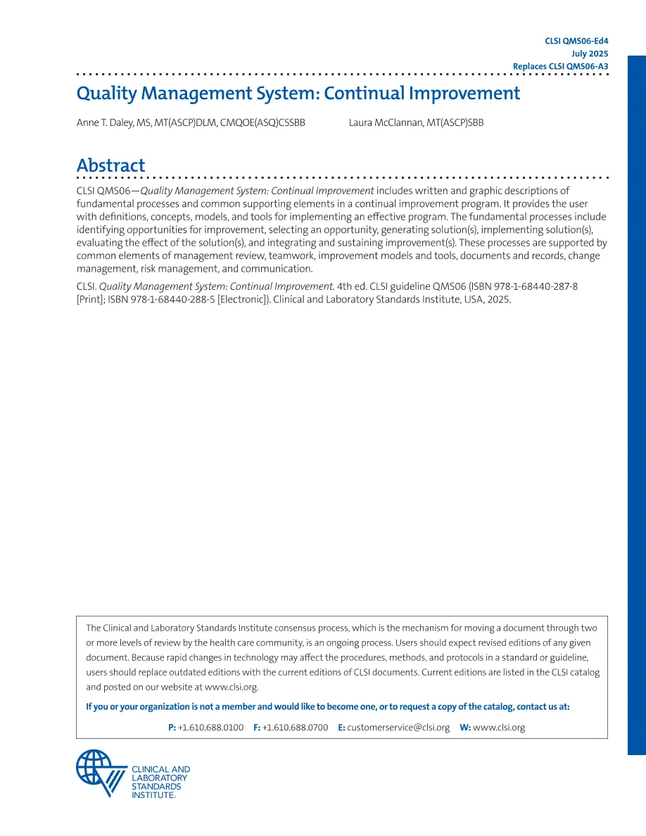 CLSI QMS06:2025 pdf