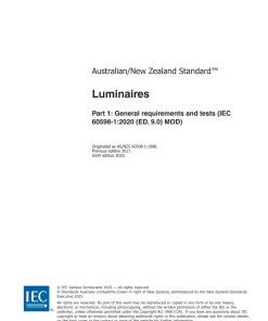 AS/NZS 60598.1:2025 pdf