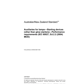 AS/NZS 60927:2005 pdf