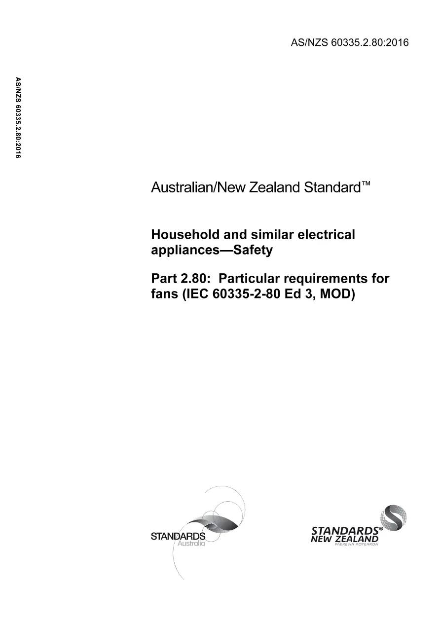 AS/NZS 60335.2.80:2016 pdf