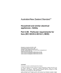 AS/NZS 60335.2.80:2016 pdf