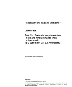 AS/NZS 60598.2.9:2006 pdf