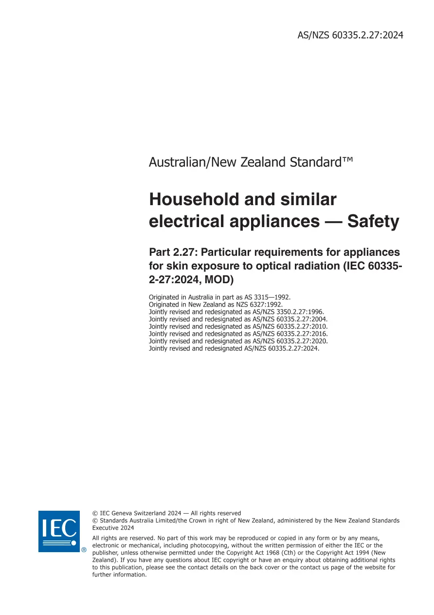 AS/NZS 60335.2.27:2024 pdf