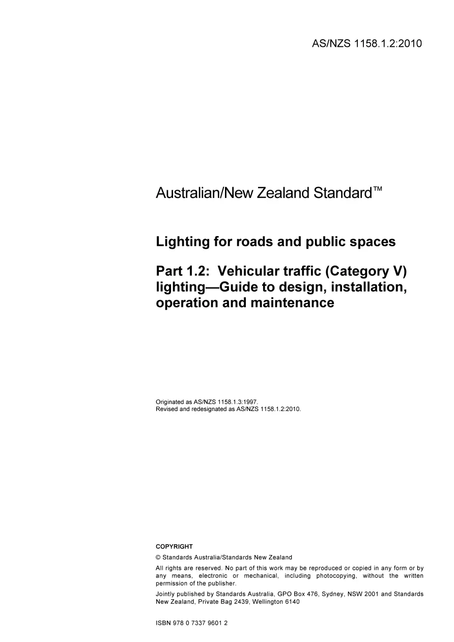 AS/NZS 1158.1.2:2010 pdf