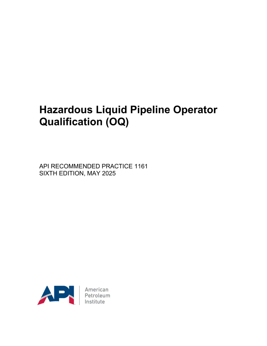 API RP 1161:2025 pdf