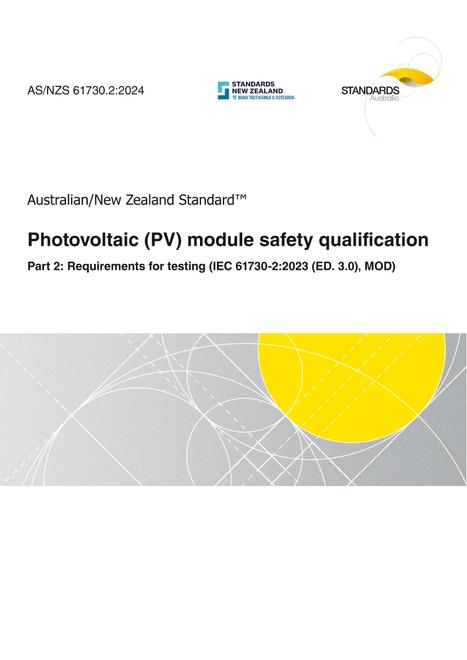 AS/NZS 61730.2:2024 pdf