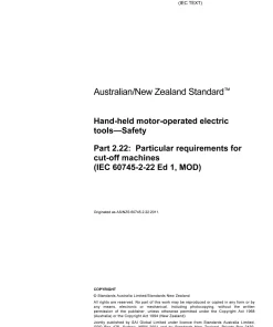 AS/NZS 60745.2.22:2011 pdf