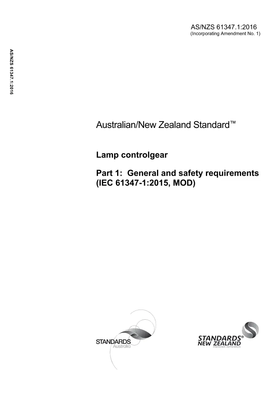 AS/NZS 61347.1:2016 pdf
