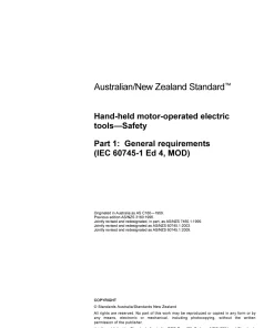 AS/NZS 60745.1:2009 pdf