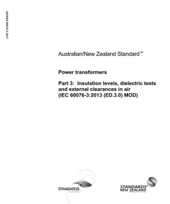 AS/NZS 60076.3:2017 pdf