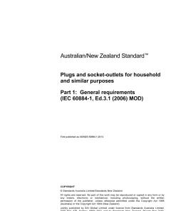 AS/NZS 60884.1:2013 pdf
